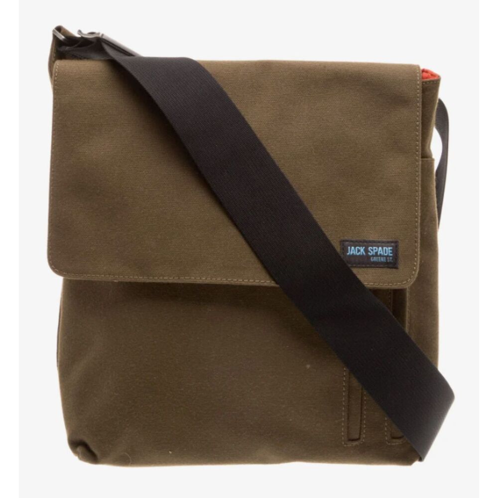 Jack Spade Green Canvas Messenger Bag Crossbody Greene St